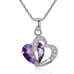 Naszyjne kolczyki Ustaw elegancki walentynki damskie biżuterię w kształcie serca Faux Crystal prezent dla żony mama