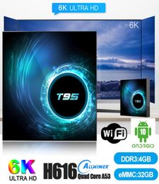 1 Piece T95 Android 100 TV Box H616 Quad Core 4GB32GB Support 24G Wifi 6K Caja de tv android TX3 H967347020