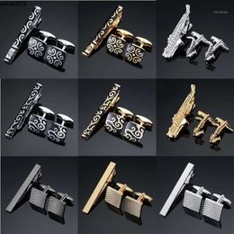Novelty High Quality Cuff links necktie clip for tie pin for mens gift Hand tie bars cufflinks clip set