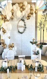 113pcs lot Gold White Balloon Arch Chain Balloons Arch Garland Kit Wedding Baby Shower Birthday Party Decoration Metal Globos MZ T3693415
