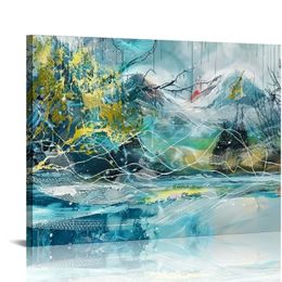 Wall Art for Living Room Abstract Lines Landscape Nordic Style Decorative Painting Pictures Print Wall Art Canvas Bedroom Office Home Decor Ready to Hang