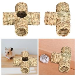 Hamster Grass Tunnel Nest Pet Supplies Play Toy Rabbit Tunnel Tube Straw House for Squirrel Mice Chinchilla Hedgehog Rats