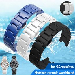 high quality Ceramic watchband for GC watches band Notched ceramic bracelet fashion 220622 181l