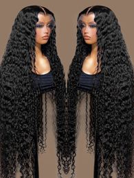 Parrucche per capelli umani ricci trasparenti13x4 wigs anteriori in pizzo di onda d'acqua HD per donne parrucche frontali in pizzo nero profondo