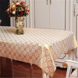 Table Cloth 006 Golden PVC Tablecloth Tea Cup Mat Cover Runner Water Oil Proof Dining Kitchen Antependium Gift