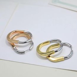 Charm Luxury Earrings Charm Copper Brand Designer Lock Hollow Round Charm Circle Loop Hoop Earrings For Women Jewellery With Box Party Gif