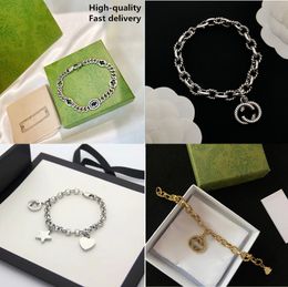 2024 Luxury brands New designer jewelry 925 silver mens female bracelet 2G letters charm high-quality chain 20 New Options bracelets bangle hip hop couple gift