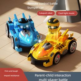 24G Remote Control Karting Car Toys TwoPlayer Battles RC Bumper Music Light Sensory Toy Crash Ejection Robot for Kids Children 240530