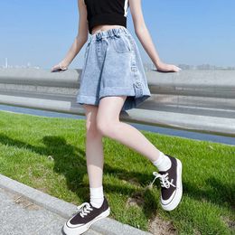 Girls Denim Summer New Kids Casual Splicing Beach Holiday Jean Shorts Clothes for Teenagers Children Pants 12 13 14 Years