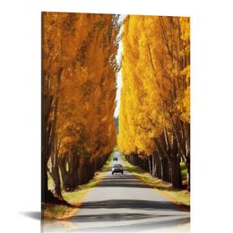 Landscape A Long Walk County Road Poster Canvas Poster Wall Art Decor Print Picture Paintings for Living Room Bedroom Decoration