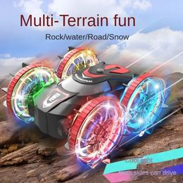 Double Sided Amphibious RC Car Children Toys Stunt Flip Drift Gesture Induction Offroad Remote Control Gift for Kids 240530