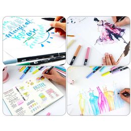 Japan Tombow Brush Pen Art Markers Set Smooth Watercolour Drawing Marker Pens Colour Caligraphy Lettering Dual Brushpen ABT