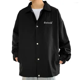 Men's Jackets Men Cardigan Jacket Oversized With Lapel Pockets Soft Stylish Spring/fall Coat In Solid Colour Letter