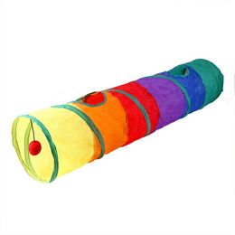 Rainbow Cat Tunnel with the ball Pet Cat Toy Kitten Puppy Runway multiple styles Cat Drill Channel Pet Interactive Toy Supplies