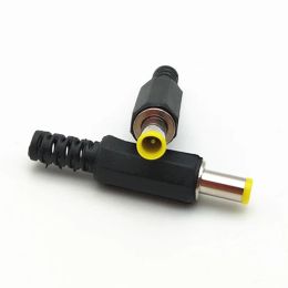 5/10pcs 6.5mm x 4.4mm DC Male Power Connector Plug Jack Adapter with 1.3mm Pin Connector Yellow Head 6.5x4.4 Male Welding Audio