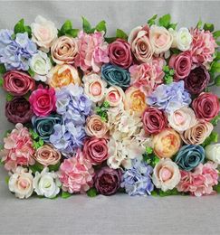 1pcs Artificial Flowers Wall For Wedding Flower Backdrop Silk Rose Peony Hydrangea Flowers Wall Road Leading Flowers Event Party S5920505