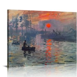 Impression Sunrise,Painting Reproduction Seascape Artwork, Giclee Canvas Prints Wall Art for Home Decor