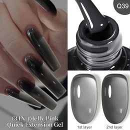 Nail Polish LILYCUTE Black Crystal Jelly gel Rapid Extension Nail gel Transparent Matte Architectural gel Vernis Semi Permanent Hard gel d240530