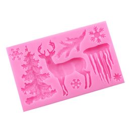 3D Christmas Elk Deer Silicone Cake Mould For Chocolate Fondant Resin Mould DIY Cake Decorating Kitchen Baking Tools Accessories