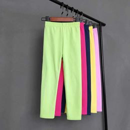 Leggings Tights Trousers Childrens solid Colour pants suitable for girls elastic tight pants spring summer soft slim pants childrens pants girls and boys WX5.29