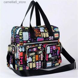 Diaper Bags Ladies Messenger Bag Casual Handbag Shoulder Large Capacity Waterproof Tote Bag Flower Printed Bags Outdoor Picnic Bag For Women Q240530