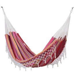 Hammocks Outdoor Brazilian hammock courtyard double swing set 52 x 79 inch bracket 250 pound waterproof textile non diffusion bar H240530