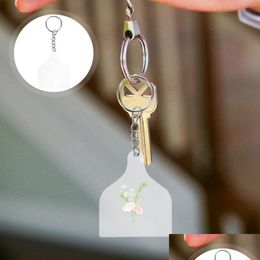 Keychains Lanyards 30 Sets Of Keychain Blanks Blank Acrylic Key Rings Handicraft Chain Pendants Drop Delivery Fashion Accessories Dhcxm