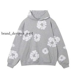 brand designer denim hoodie set mens jacket men Hoodie Sweatsuit Falection Mens coat Ready made Flower Puff Printed Distressed denim teers Hoodie Sweatshirt 6bb3