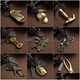 Keychains & Lanyards Fashion Car Lovers Couple Keychain Bags Music Guitar Elephant Skateboard Hat Bicycle For Key Ring Tags Drop Deli Dhmcz