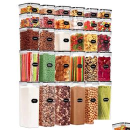 Food Savers Storage Containers 5-Piece Set Of Kitchen Organizer And Container With Lid Refrigerant Noodle Box Canned Sealed Jar Drop D Otx8X