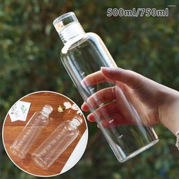 Water Bottles 500ML 750ML Transparent Glass Bottle With Time Marker Travel Sports Outdoor Drink For Juice Milk