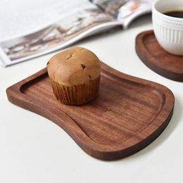 Japanese Wooden Snack Tray Kitchen Plate Fruit Dish Plate Sandwich Bread Tray Food Tea Trays Serving Tray Coaster Coffee Cup Mat