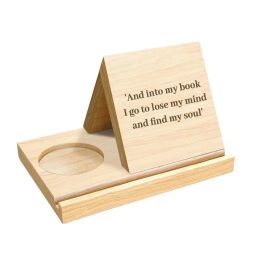 DIY Wooden Book Rest Triangle Bookshelf Holder Book Rest With Drink Glasses Holder Christmas Gift