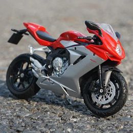 Diecast Model Cars WELLY 1 18 MV Agusta F3 800 Alloy Motorcycle Model Simulation Diecast Metal Toy Racing Motorcycle Model Collection Children Gift Y240530MI9K