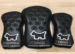 New Design SC Driver Wood Covers 3Pcs/Set Black/White High Quality PU Golf Club Head Covers with Free Shipping4026273