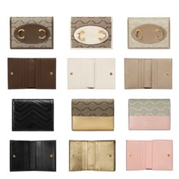 Vintage Womens id Card Holders leather card wallet With box mens Designer purse passport Holder zippy Coin Purses lady Luxury Key Wallets fold coin pouch CardHolder