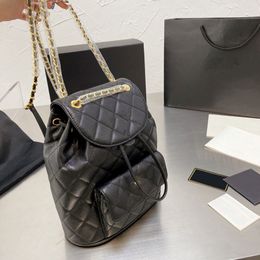 Womens Backpack Bags Classic Drawstring Bucket Hardware Lambskin Caviar Ladies Travel Large Capacity Handbags 1922