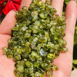 Natural Stone Perido Quartz Olivine Green Crystal Mineral Specimen Rock Chip Gravel Rough Raw Gemstone Decoration