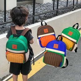 Parent-Kids Backpack Kindergarten Backpack Korea Lightweight Kids Bags For Girls Boys Canvas Backpack Patchwork 240530