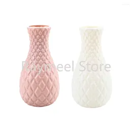 Vases Raymeel White Plastic Vase Pink Blue Pot Wet Dry Flower Arrangement Containers Hydroponic Imitation Glaze Home Decor Ornament