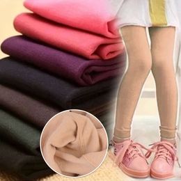 Kids Leggings Thicken Veet Thermal Cotton Pants For Boys Girls Warm Trousers Solid Colour Elastic Autumn Winter 3-12 years L2405