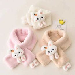 Math Counting Time Scarves Boys and Girls Winter Scarf Thick Plush Cross Childrens Scarf Baby Scarf Cute Cartoon Rabbit Artificial Fur Neck Warm Shawl WX5.29