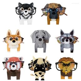 Jewelry Pouches 1 Pc Animal Glasses Rack Hand Carved Wood Eyeglasses Spectacle Sunglasses Holder Stand Shaped Home Office Desk Decor