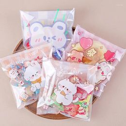 Gift Wrap 100pcs Print Cookies Bags Multiple Styles Candy Self Adhesive Chocolate Baking Sealed Packaging Party Supplies