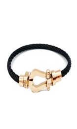designer Bracelet Horseshoe magnet buckle Stainless Steel Wire Bracelet rose gold DIY bracelet Jewelry9650507