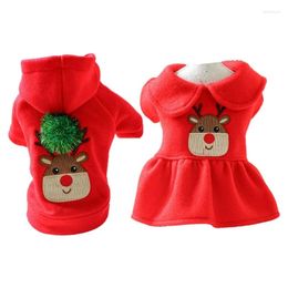 Dog Apparel 367A Hoodie Elk Pattern Pullover Puppy Pajamas Dress Christmas Theme
