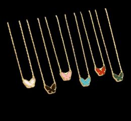 2020 Brand Gold Colour Fashion Jewellery For Women Colourful Butterfly Neckalce Pendant Cute Fashion Party Gold Colour Jewelry2248573