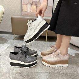 Casual Shoes Women's Platform Wedge Heeled Lace Up Outdoor Shoe Comfortable High Heel Sneakers Low Top Sneaker Thick Sole