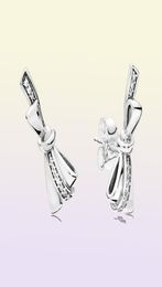 Studs Brilliant Bows Stud Earrings Clear Cz Authentic 925 Sterling Silver Fits European Style Studs Jewellery Andy Jewel 297234CZ8203928