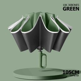 Umbrellas UV umbrella windproof womens fully automatic reverse folding with reflective buckle handle H240531 WKLR